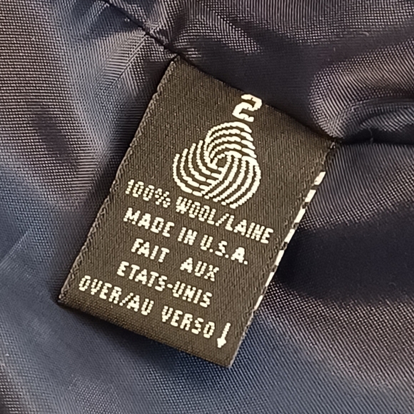 Vintage Navy Blue Military Chic 100% Wool Double Breasted Structured Jacket - Picture 10 of 15